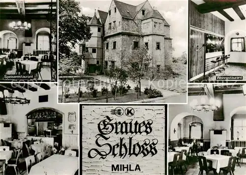 AK / Ansichtskarte 73869447 Mihla Speiserestaurant Graues Schloss Weinrestaurant Gastraeume Mihla