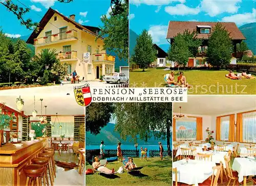 AK / Ansichtskarte  Doebriach_Millstaettersee Pension Seerose Bar Liegewiese Gaststube Doebriach_Millstaettersee