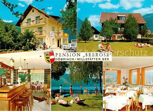 AK / Ansichtskarte  Doebriach_Millstaettersee Pension Seerose Bar Liegewiese Gaststube Doebriach_Millstaettersee