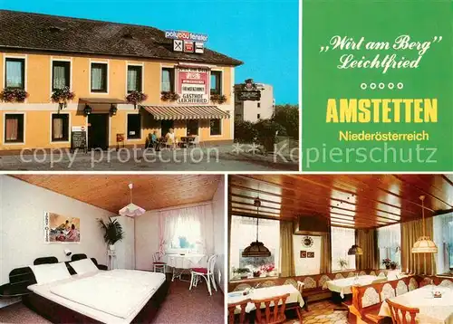 AK / Ansichtskarte 73869464 Amstetten_Niederoesterreich Gasthof Wirt am Berg Zimmer Gastraum Amstetten