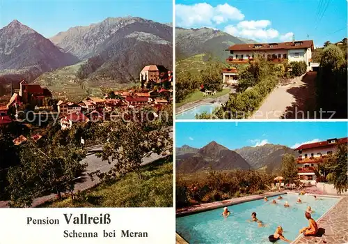 AK / Ansichtskarte  Schenna_Meran_Trentino_IT Pension Vallreiss Schwimmbad 