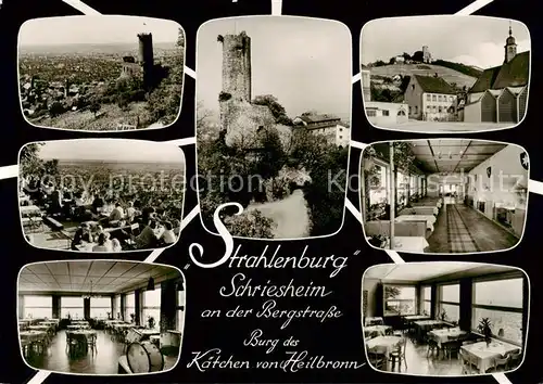 AK / Ansichtskarte 73869511 Schriesheim Burg des Kaetchen von Heilbronn Hotel Restaurant Strahlenburg Gastraeume Schriesheim