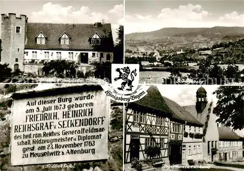 AK / Ansichtskarte  Koenigsberg_Bayern Schlossberg Gaststaette Panorama Gedenktafel Regiomontanushaus Koenigsberg Bayern