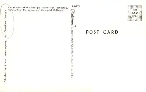 AK / Ansichtskarte  Chamblee_Georgia_USA Georgia Institute of Technology Alexander Memorial Coliseum aerial view 