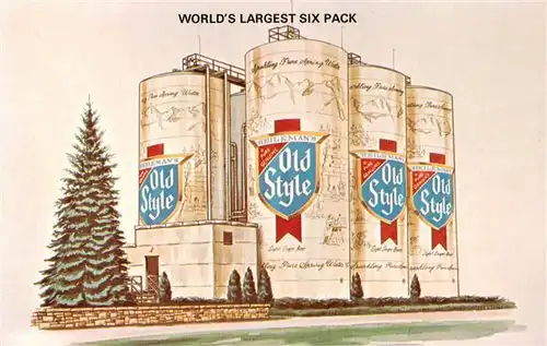 AK / Ansichtskarte  La_Crosse_Wisconsin_USA Worlds largest six pack Heileman Brewing Company Illustration 