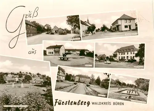 AK / Ansichtskarte  Fuerstenberg_Bad_Wuennenberg_Bueren_Westfalen Hundemarkt Steinplatz Schule Amtshaus Parkanlagen Schloss Planschbecken 