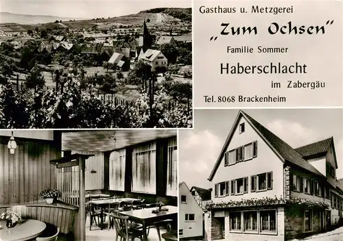 AK / Ansichtskarte 73869660 Brackenheim Gasthaus Metzgerei zum Ochsen Ortsansicht mit Kirche Brackenheim