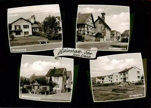 AK / Ansichtskarte  Hainstadt_Breuberg_Erbach_Odenwald_Hessen Motiv mit Kirche Ehrenmal Ortspartie Wohnhaeuser 