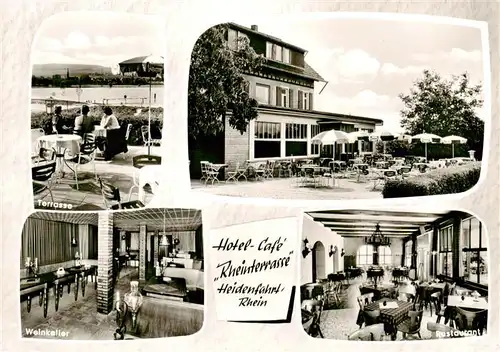 AK / Ansichtskarte 73869686 Heidenfahrt_Rhein Hotel Café Rheinterrasse Weinkeller Restaurant Heidenfahrt Rhein