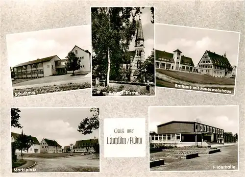 AK / Ansichtskarte  Leinfelden-Echterdingen Schulhaus Kirche Rathaus Feuerwehrhaus Marktplatz Filderhalle Leinfelden-Echterdingen