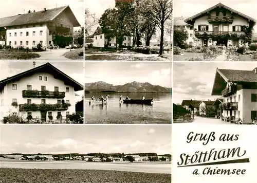 AK / Ansichtskarte  Stoettham Teilansichten Gaestehaus Pension Uferpartie am Chiemsee Stoettham