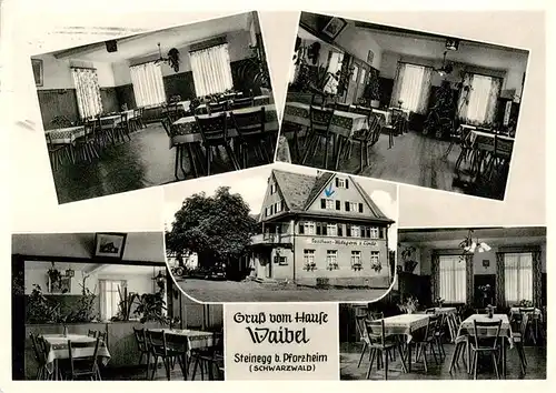 AK / Ansichtskarte  Steinegg__Pforzheim_Enzkreis_BW Gasthaus Pension zur Linde Haus Waibel Gastraeume 