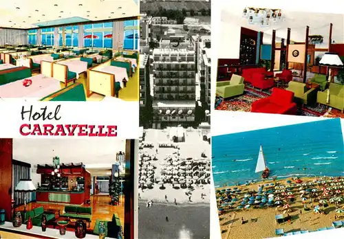 AK / Ansichtskarte 73869734 Cattolica__Provincia_Rimini_IT Hotel Caravelle Restaurant Strand Luftaufnahme 