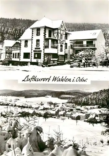 AK / Ansichtskarte  Wahlen_Odenwald Gasthof Pension Burg Waldau Winterpanorama Luftkurort Wahlen_Odenwald