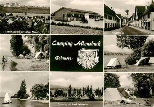 AK / Ansichtskarte  Allensbach_Bodensee Campingplatz Hauptstrasse Panorama Blick gegen Schweizer Alpen Allensbach_Bodensee