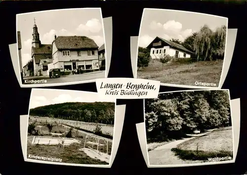 AK / Ansichtskarte 73869785 Bergheim_Langen_Hammersbach_Hessen Motiv mit Kirche Ortspartie Kinderspielplatz Waldweg 