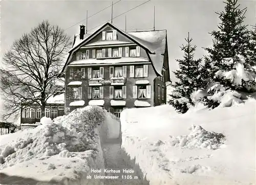 AK / Ansichtskarte  Unterwasser__Toggenburg_SG Hotel Kurhaus Halde im Winter 