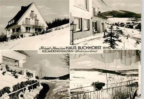 AK / Ansichtskarte  Helmeringhausen Pension Haus Buchhorst Winterpanorama Helmeringhausen