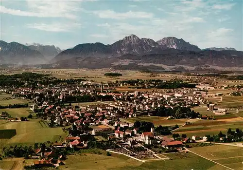 AK / Ansichtskarte 73869877 Freilassing Fliegeraufnahme mit Untersberg Freilassing