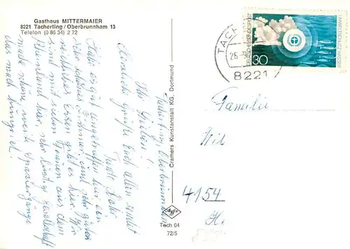 AK / Ansichtskarte  Tacherting Gasthaus Mittermaier Tacherting