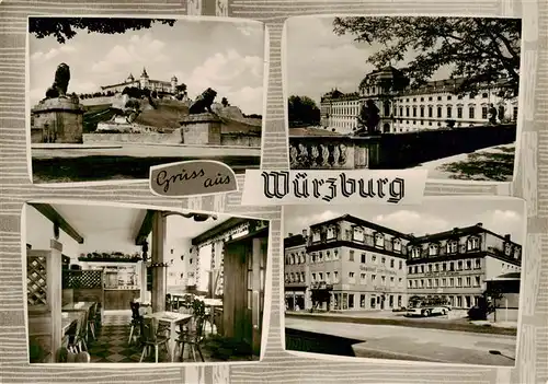 AK / Ansichtskarte  Wuerzburg_Bayern Hotel Gasthof Strauss Gaststube Schloss 