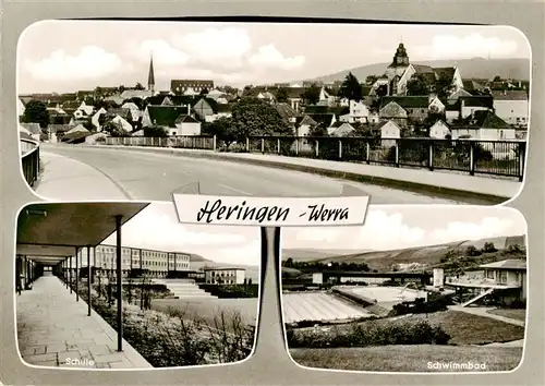 AK / Ansichtskarte  Heringen__Werra Panorama Schule Schwimmbad 