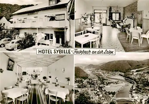 AK / Ansichtskarte  Fachbach Hotel Sybille Gastraeume Fliegeraufnahme Fachbach