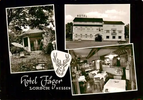 AK / Ansichtskarte 73870000 Lorsch_Hessen Hotel Jaeger Restaurant Garten Pavillon Lorsch Hessen