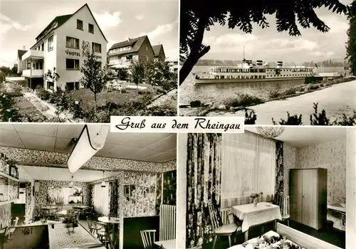 AK / Ansichtskarte  Geisenheim Hotel Thomas Uferpromenade am Rhein Faehre Geisenheim