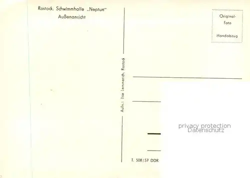 AK / Ansichtskarte  Rostock Schwimmhalle Neptun Aussenansicht 