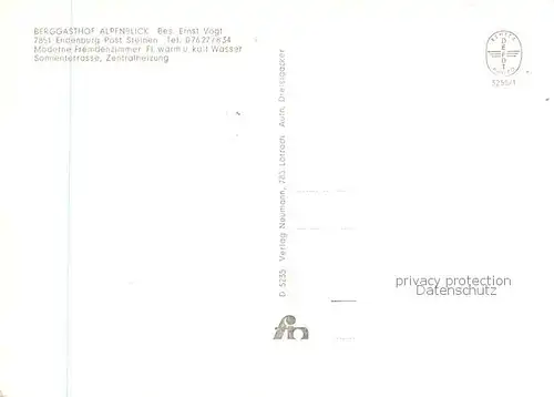 AK / Ansichtskarte  Endenburg_Steinen Berggasthof Alpenblick 