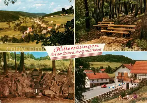 AK / Ansichtskarte  Hiltersklingen Panorama Ruhebank Brunnen Ortspartie Hiltersklingen