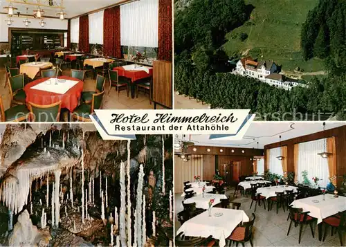 AK / Ansichtskarte 73870072 Attendorn Hotel Himmelreich Restaurant der Attahoehle Gastraeume Attendorn