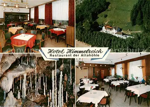 AK / Ansichtskarte  Attendorn Hotel Himmelreich Restaurant der Attahoehle Gastraeume Attendorn