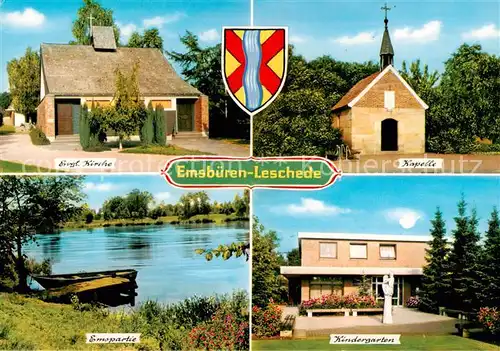 AK / Ansichtskarte 73870077 Leschede Ev Kirche Kapelle Emspartie Kindergarten Leschede