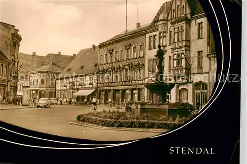 AK / Ansichtskarte  Stendal Breite Strasse mit Haackebrunnen und Sperlingsida Stendal