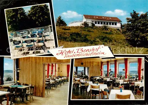 AK / Ansichtskarte  Tauberbischofsheim Hotel Berghof Terrasse Gastraeume Tauberbischofsheim