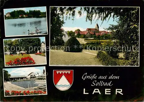 AK / Ansichtskarte  Laer_Bad Schwanenteich Park Freibad Kirche Laer_Bad