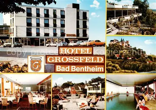 AK / Ansichtskarte  Bad_Bentheim Hotel Grossfeld Gastraeume Hallenbad Burg Bad_Bentheim