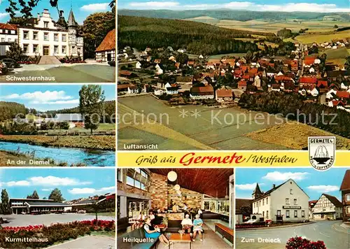 AK / Ansichtskarte 73870245 Germete_Warburg Schwesternhaus An der Diemel Kurmittelhaus Heilquelle Zum Dreieck  