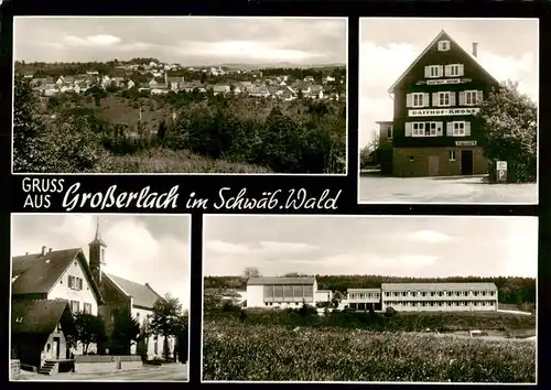 AK / Ansichtskarte 73870297 Grosserlach Panorama Gasthof Krone Schule Grosserlach