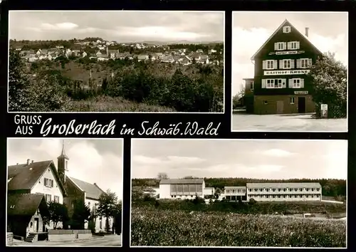 AK / Ansichtskarte  Grosserlach Panorama Gasthof Krone Schule Grosserlach