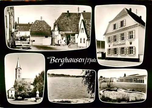 AK / Ansichtskarte  Berghausen_Pfalz_Roemerberg Ortsansichten Kirche Buergermeisteramt 