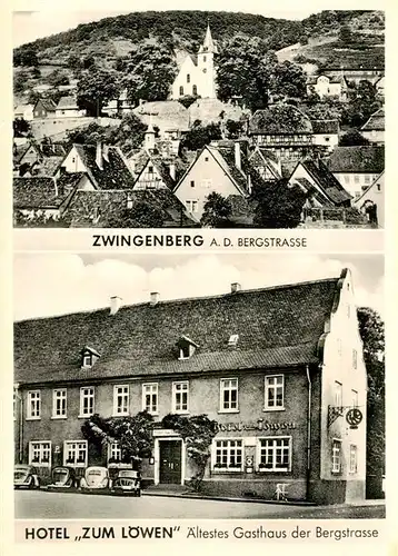 AK / Ansichtskarte 73870316 Zwingenberg_Bergstrasse Panorama Hotel Zum Loewen Zwingenberg_Bergstrasse