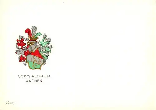 AK / Ansichtskarte 73870327 Aachen Corps Albingia Wappen Aachen