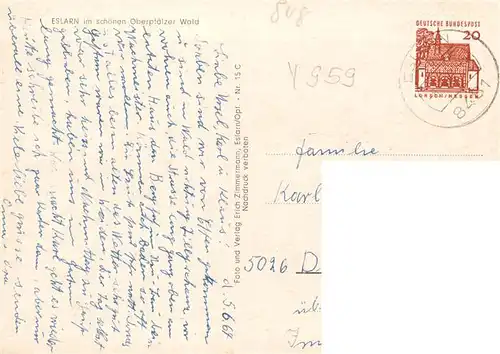 AK / Ansichtskarte  Eslarn Rathaus Marktplatz Gesamtansicht Tillyplatz Torfhaeusl Freibad Landesgrenze Tillyschanze Eslarn