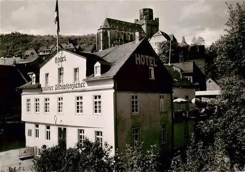 AK / Ansichtskarte 73870394 Oberwesel_Rhein Hotel Goldner Pfropfenzieher Oberwesel Rhein
