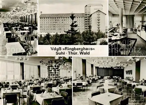 AK / Ansichtskarte  Suhl_Thueringer_Wald VdgB Ringberghaus Tagesrestaurant Tagescafe Gesamtansicht Cafe Ansicht Urlauberrestaurants I und II Suhl_Thueringer_Wald