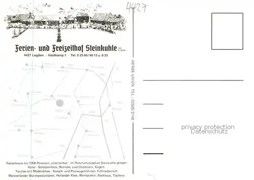 AK / Ansichtskarte 73870476 Legden Ferien und Freizeithof Steinkuhle Teichanlage Biergarten Legden