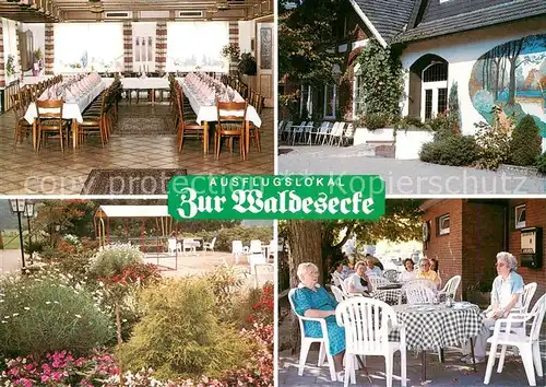 AK / Ansichtskarte 73870478 Stadtlohn-Bueren Ausflugslokal Zur Waldesecke Speisesaal Garten Terrasse 